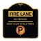 Signmission Fire Lane-No Parking Keep Clear All Times W/ No Parking, Black & Gold Alum, 18" x 18", BG-1818-24004 A-DES-BG-1818-24004 - alternate 1
